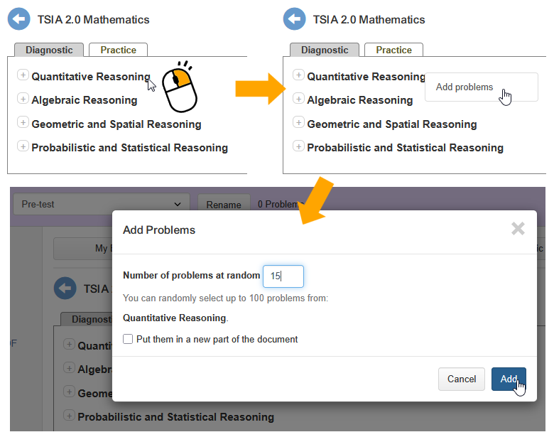 TSIA bank random selection steps